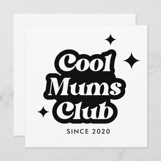 Modern Cool moeders club Retro Groovy Kaart (Voorkant / Achterkant)