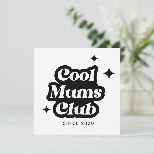Modern Cool moeders club Retro  Groovy Kaart (Staand voorkant)