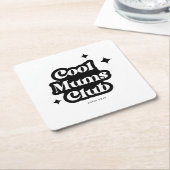 Modern Cool moeders club Retro Groovy Kartonnen Onderzetters (Schuin)