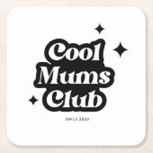 Modern Cool moeders club Retro  Groovy Kartonnen Onderzetters (Voorkant)