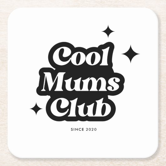 Modern Cool moeders club Retro Groovy Kartonnen Onderzetters (Voorkant)