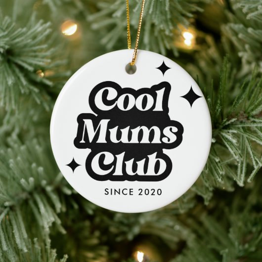 Modern Cool moeders club Retro  Groovy Keramisch Ornament (Boom)