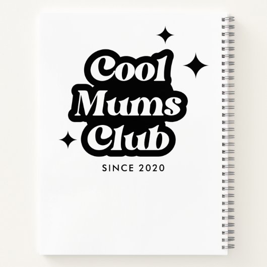 Modern Cool moeders club Retro  Groovy Notitieboek (Achterkant)