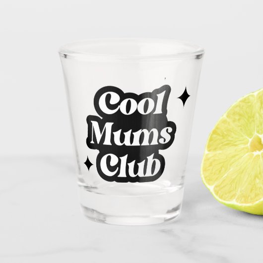 Modern Cool moeders club Retro  Groovy Shot Glas (Voorkant)
