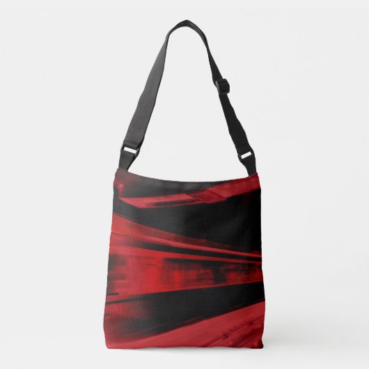 Modern, cool motief concept in rood en zwart crossbody tas (Voorkant)