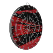 Modern, cool motief concept in rood en zwart dartbord (Voorkant Links)
