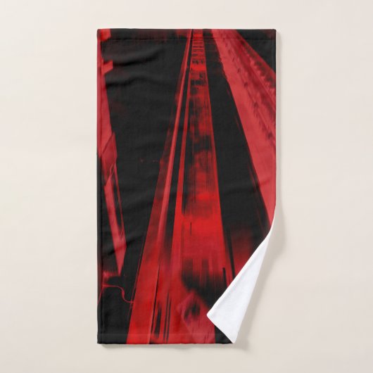 Modern, cool motief concept in rood en zwart handdoek (Handdoek)