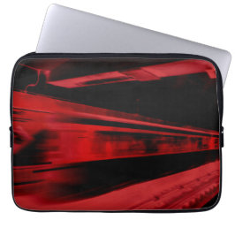 Modern, cool motief concept in rood en zwart laptop sleeve