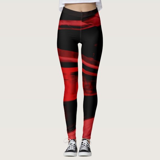 Modern, cool motief concept in rood en zwart leggings (Voorkant)