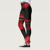 Modern, cool motief concept in rood en zwart leggings (Links)