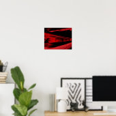 Modern, cool motief concept in rood en zwart poster (Thuiskantoor)