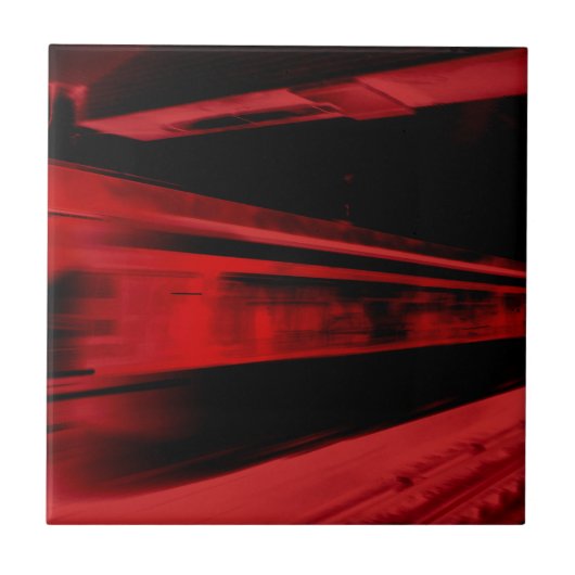 Modern, cool motief concept in rood en zwart tegeltje (Voorkant)