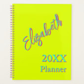Modern Cool Neon Chartreus Wekelijks en Maandelijk Planner (Voorkant)