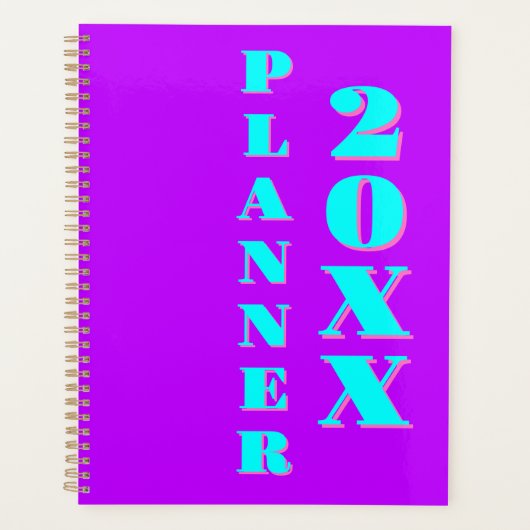 Modern Cool Neon Paarse Wekelijks en Maandelijks 2 Planner (Voorkant)