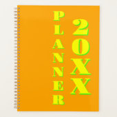 Modern Cool Neon Sinaasappel Wekelijks en Maandeli Planner (Voorkant)