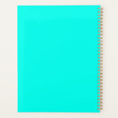 Modern Cool Neon Turquoise Wekelijks en Maandelijk Planner (Achterkant)