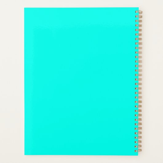 Modern Cool Neon Turquoise Wekelijks en Maandelijk Planner (Achterkant)