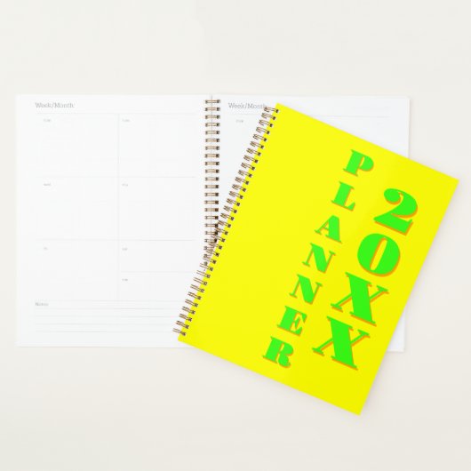 Modern Cool Neon Yellow Wekelijks en Maandelijks 2 Planner (Display)