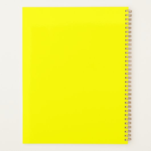 Modern Cool Neon Yellow Wekelijks en Maandelijks 2 Planner (Achterkant)