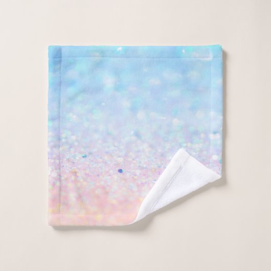 Modern Cool Ombre Glitter Bokeh Bad Handdoek (Wasdoekje)