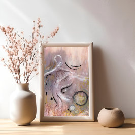 Modern cool paarse violet abstracte kunst Poster