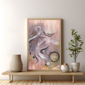 Modern cool paarse violet abstracte kunst Poster