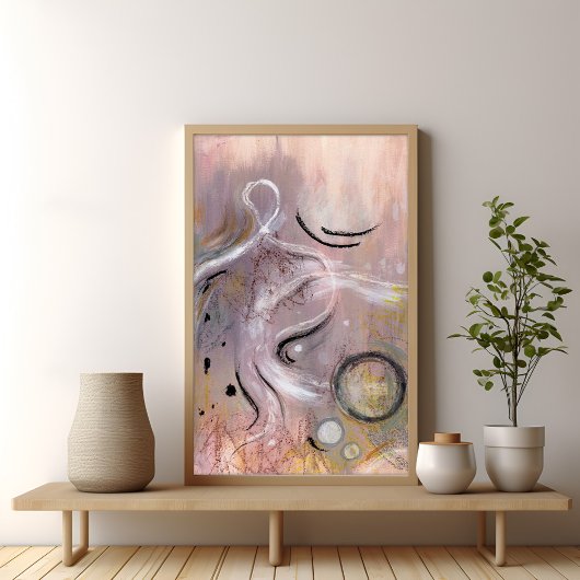 Modern cool paarse violet abstracte kunst Poster