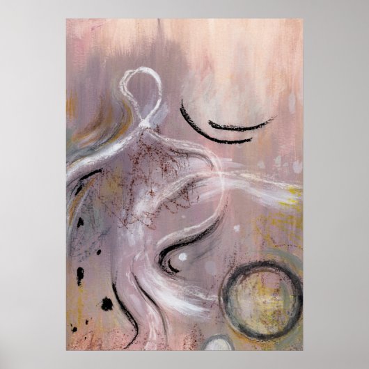 Modern cool paarse violet abstracte kunst Poster (Voorkant)