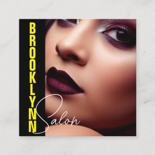 Modern Cool Photo Afbeelding Sjabloon Gele Slogan Vierkante Visitekaartje