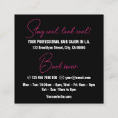 Modern Cool Photo Afbeelding Sjabloon Girly Pink S Vierkante Visitekaartje (Achterkant)