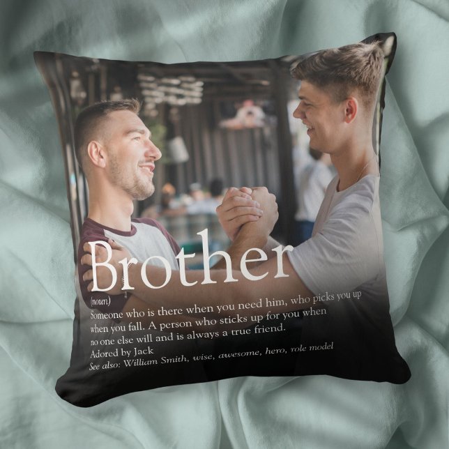 Modern Cool Photo Best Brother Ever Definition Kussen (Modern Cool Photo Best Brother Ever Definition Throw Pillow)