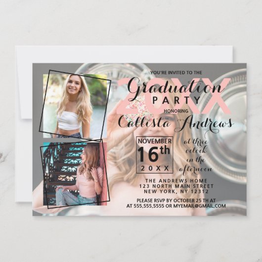 Modern Cool Photo Collage Afstuderen Jaar Kaart (Voorkant)