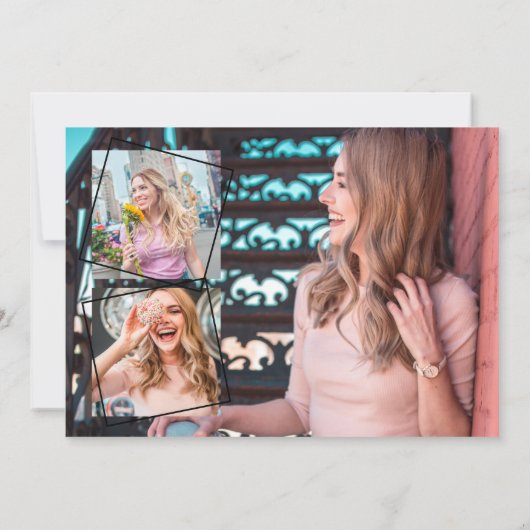 Modern Cool Photo Collage Afstuderen Jaar Kaart (Achterkant)