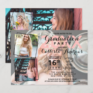 Modern Cool Photo Collage Afstuderen Jaar Kaart