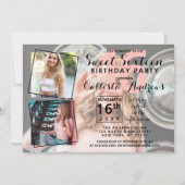 Modern Cool Photo Collage Sweet 16 Verjaardag Kaart (Voorkant)