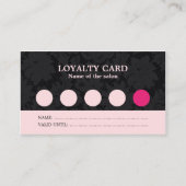 Modern Cool Pink Black Lace Salon Loyalty Kaart (Voorkant)