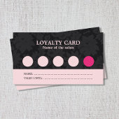 Modern Cool Pink Black Lace Salon Loyalty Kaart