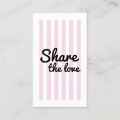 Modern Cool Pink Stripes Black Bold Salon Aanbevelingskaartje (Voorkant)