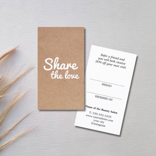 Modern Cool Printed Kraft Bold Salon Aanbevelingskaartje