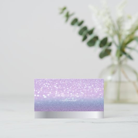 Modern Cool Professional Glitter Bokeh Ombre Visitekaartje (Staand voorkant)