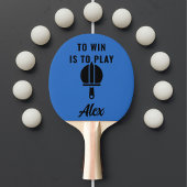 Modern Cool Quote Zwart en Blauw Tafeltennisbatje