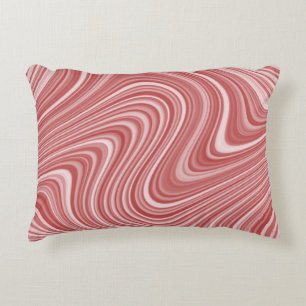 Modern Cool Rood Wit Grijs Curvy Line Patroon Decoratief Kussen