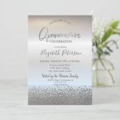 Modern Cool Silver Diamonds Quinceañera Kaart (Staand voorkant)