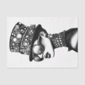 Modern Cool Steampunk Woman B&W AC8 Decoupage Tissuepapier (Voorkant)