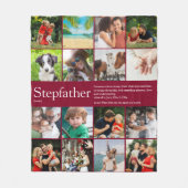 Modern Cool Stepfather Stepdad 16 Foto Collage Fleece Deken (Voorkant)