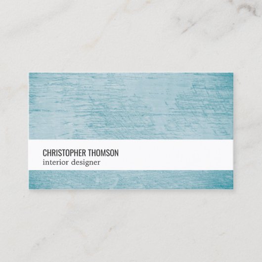 Modern Cool Texture Blue White Interior Designer Visitekaartje (Voorkant)