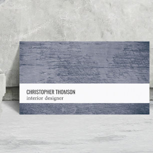Modern Cool Texture Blue White Interior Designer Visitekaartje