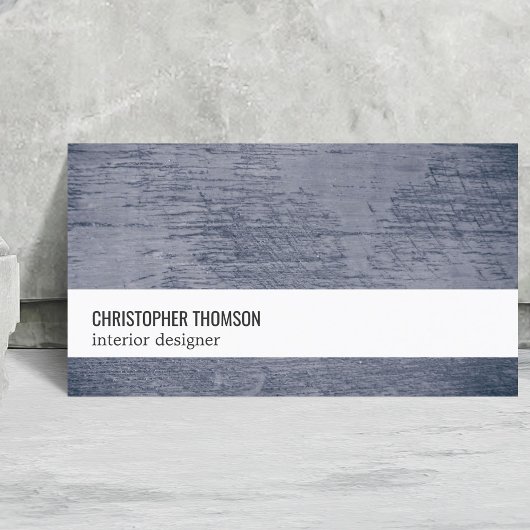 Modern Cool Texture Blue White Interior Designer Visitekaartje