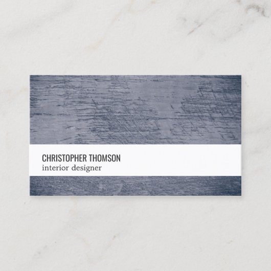 Modern Cool Texture Blue White Interior Designer Visitekaartje (Voorkant)