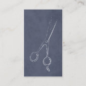 Modern Cool Textured Blue Scissor Hair Stylist Visitekaartje (Voorkant)